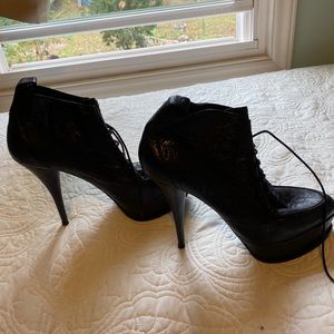 Elizabeth and James black platform booties
